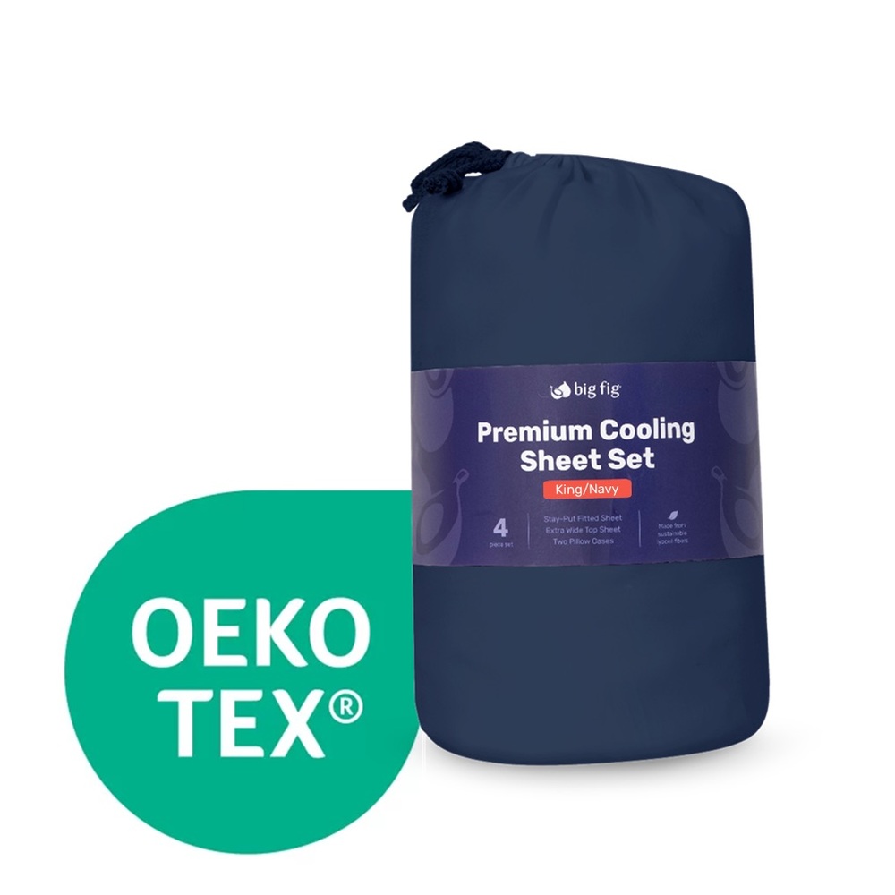 Big Fig Premium Cooling Sheets in Eastern King in Navy  BRAND NEW! Read reviews